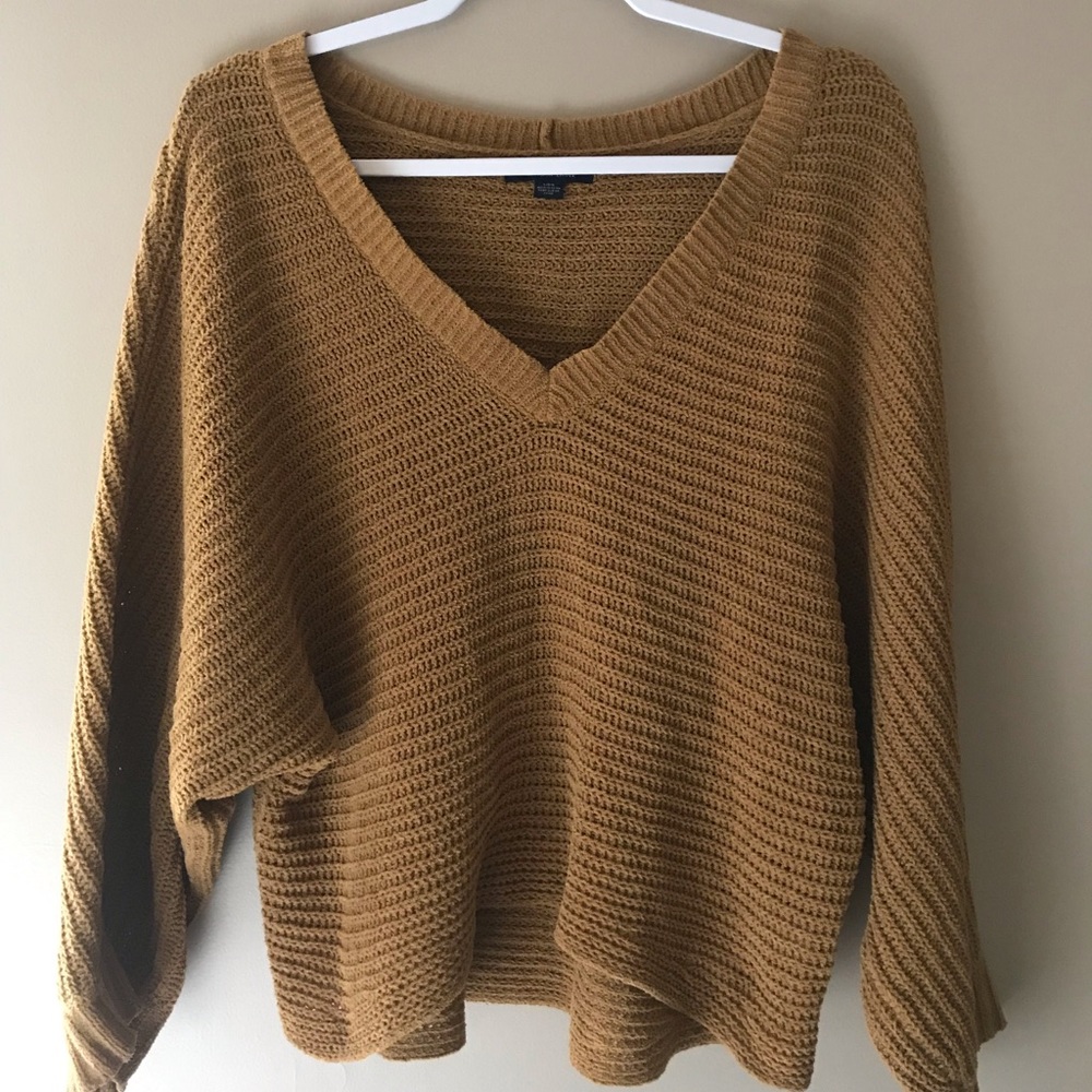 American Eagle Mustard Slouchy Sweater